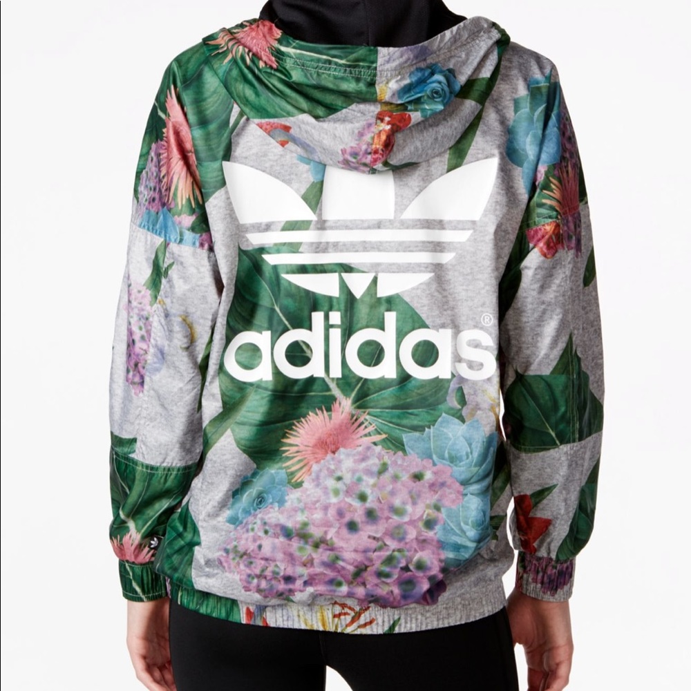 Adidas Original matching SET Jacket hoodie AND Pants suit floral tropical XS